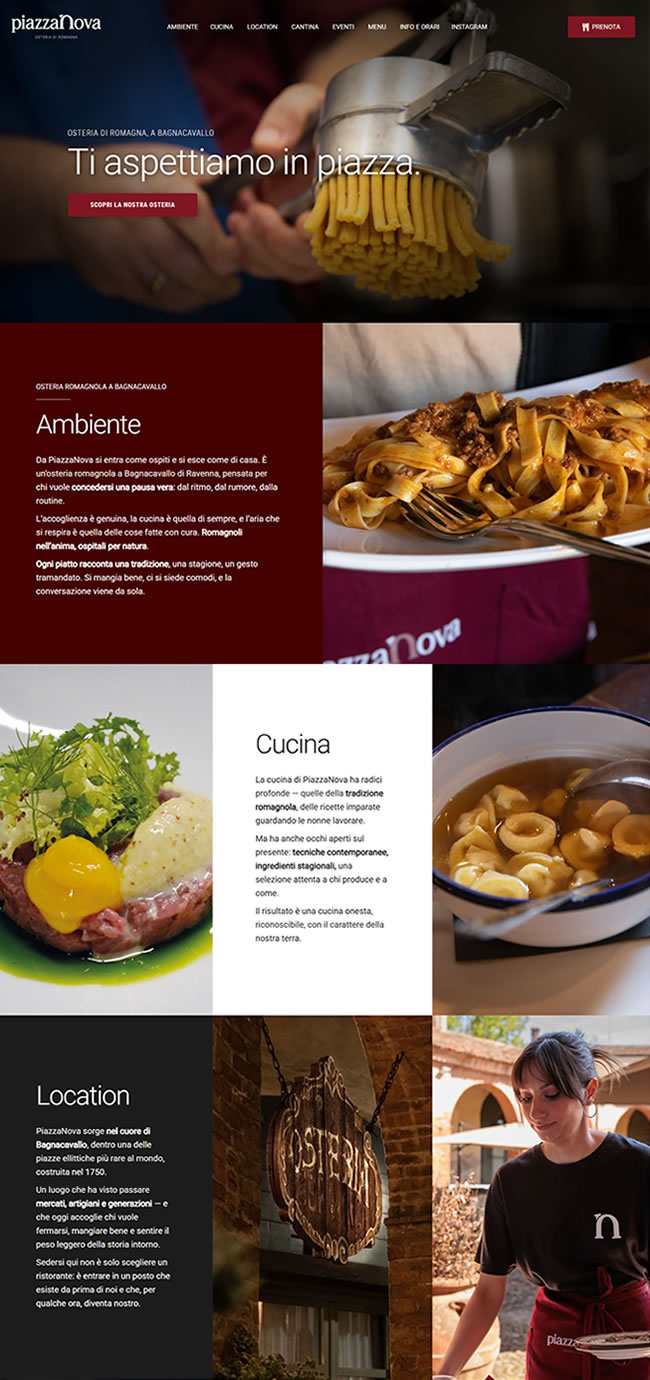 Sito web Osteria Piazza Nova